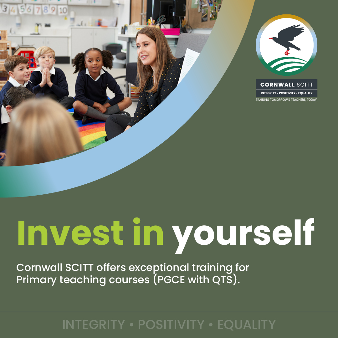 Have you ever thought about becoming a #PrimaryTeacher? If you are graduating this year and think it might be your next step, visit cornwallscitt.org or apply now: gov.uk/apply-for-teac…

#TrainToTeach #GetintoTeaching #TeacherTraining #Cornwall #Education #CornwallSCITT