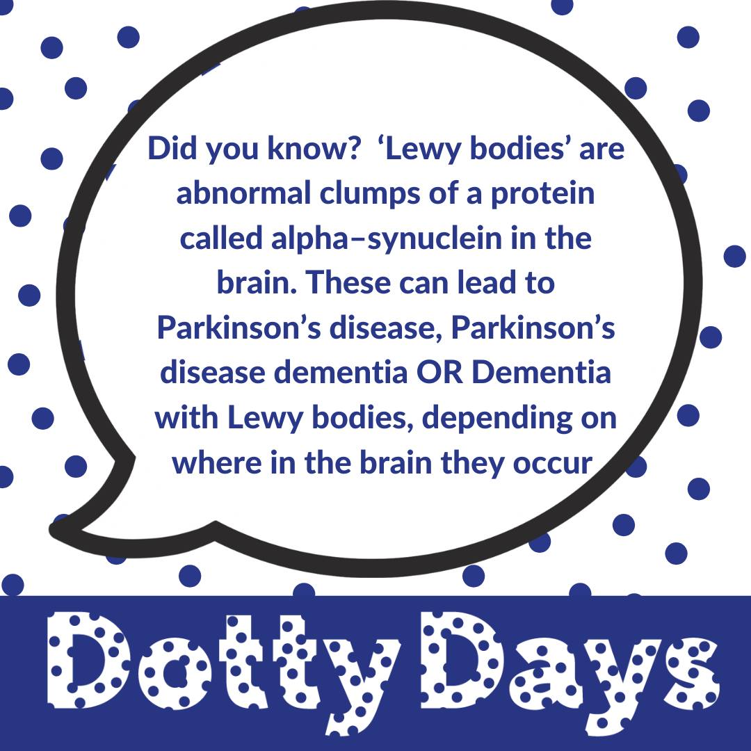 Next week is Lewy Body Dementia Awareness Week (June 24-30) aka 'Dotty Days'.

Let's get ready to flood social media with pictures of polka dots using the hashtag #DottyDays.

But first, did you know this fact?

lewybody.org