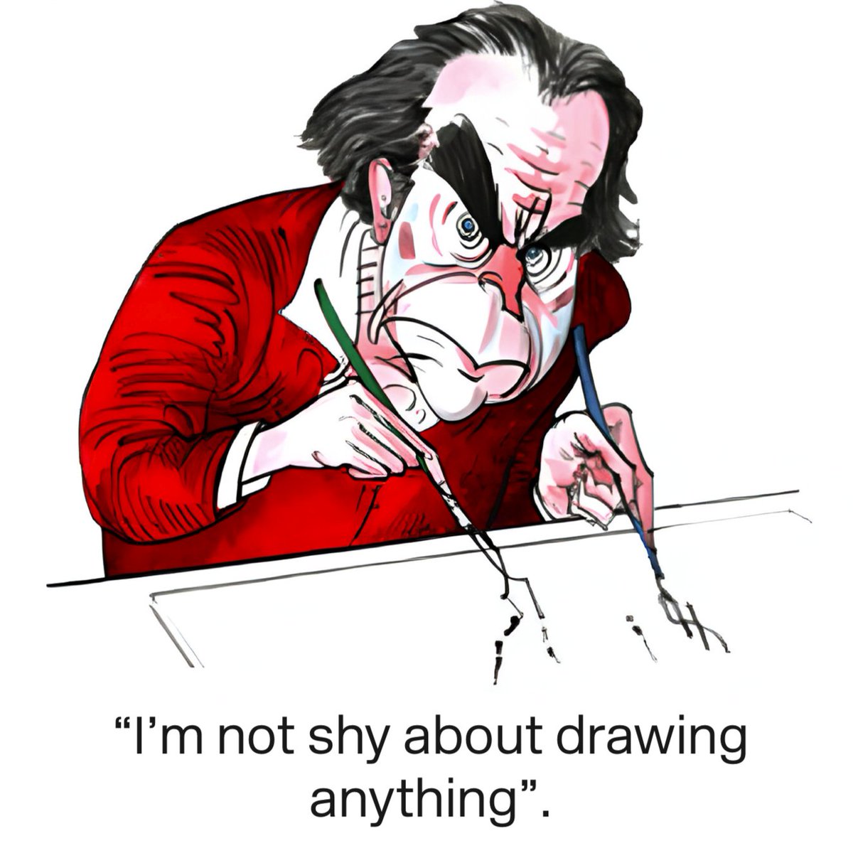 Gerald Scarfe RDI, one of the world's best-known political cartoonists. After 50 years, he ended his weekly cartoon with The Sunday Times in 2017. In 2019, he published "Long Drawn Out Trip: A Memoir by Gerald Scarfe." At 88, he is still inspiring us. shorturl.at/QU4Vt