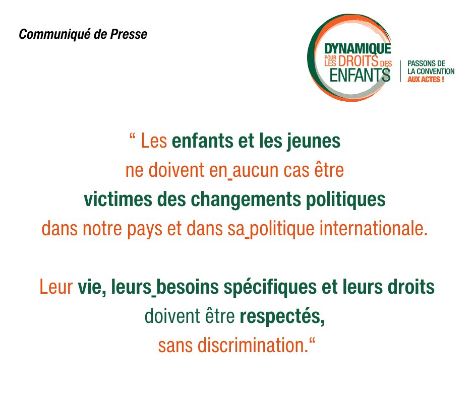 Communiqué de Presse📄

🫸 Suite à la dissolution de <a href="/AssembleeNat/">Assemblée nationale</a> , la <a href="/dynamiqueenfant/">Dynamique pour les Droits des Enfants</a> demande , entre autres, aux futur.e.s député.e.s de faire des #droits de l'enfant une priorité. #CIDE #droitsdelenfant #ElectionsLégislatives2024 

+ d'infos:  vu.fr/rItFm