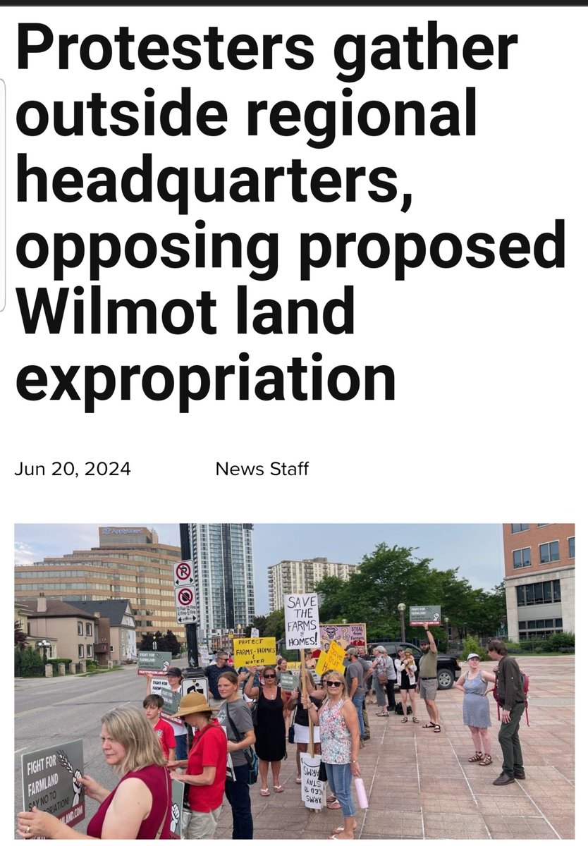 Freire1Pb's tweet photo. Save your protest signs from Doug Ford and Steve Clark's $8.3 Billion dollar #GreenbeltScandal stench of corruption for Doug Ford's latest move: Take What We Offer you-#Wilmot Farmers or your Generational Farmland will be  Expropiated with Doug Ford's latest land grab #Bill185. https://t.co/ubZZRERjfc