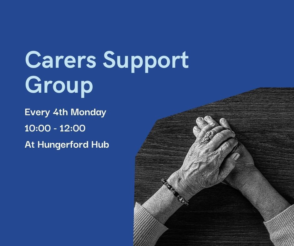 Carers Support Group 
is happening on Monday at the HUB 
10:00 - 12:00