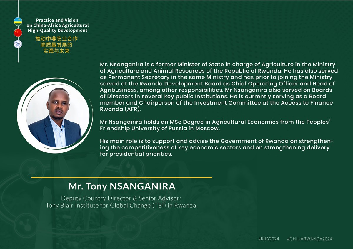 Rwanda_RIIA's tweet photo. Panel discussion I:
Deepening synergy and policy consultations on agricultural development strategies between China and Africa for agricultural modernization #RIIA2024 #CHINARWANDA2024 https://t.co/BYxyDWxt1c