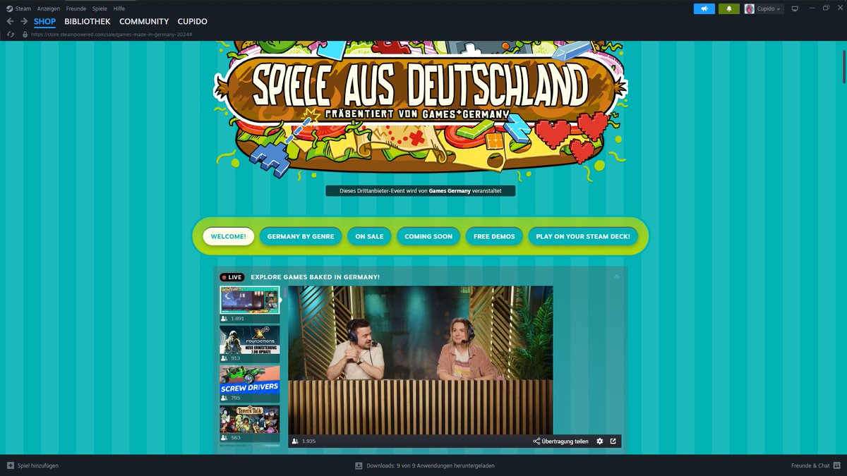 Ich bin in eurem Steam Client drin (und habe <a href="/Staubesandt/">Daniel</a> mit meinen Überleitungen fast gebrochen 😌). Alles wie immer also.