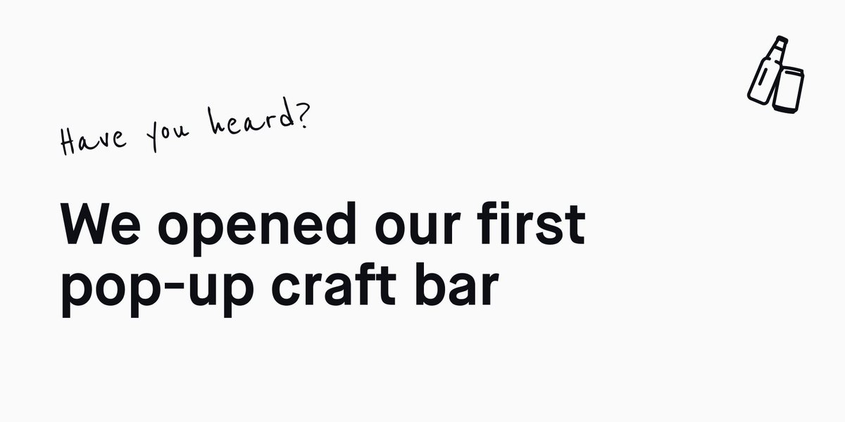 Fancy a drink? We've just opened our first pop-up craft bar over in Cassia at Bath Riverside. 

Craft beer, wine, cider, spritz + more. Every Friday + Saturday.

Check out opening times and our full range at firebrew.co.uk.