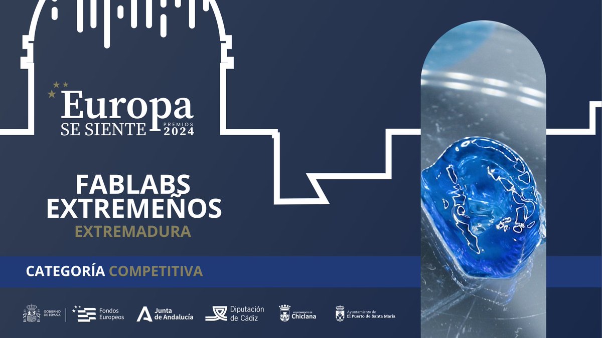 Fondos Europeos en España (@fondosue_esp) on Twitter photo 👏 ¡Enhorabuena!
🇪🇺 Ganador #EuropaSeSiente Competitiva 2024
🏅Fablabs en Extremadura > Red Extremeña de Prototipado y Fabricación Digital
<a href="/ccmijesususon/">CCMIJU - JUMISC</a> + <a href="/LabMerida/">FABlab Mérida</a> + <a href="/FablabBadajoz/">FablabBadajoz</a>
+ <a href="/smartopenlab/">SmartOpenLab (EPCC - UEx)</a>
- #fondoseuropeos <a href="/redpuntoes/">Red.es</a> <a href="/mintradigital/">Ministerio Transformación Digital Función Pública</a> <a href="/econoempleoEXT/">Economía, Empleo y Transformación Digital</a> 👏 ¡Enhorabuena!
🇪🇺 Ganador #EuropaSeSiente Competitiva 2024
🏅Fablabs en Extremadura > Red Extremeña de Prototipado y Fabricación Digital
<a href="/ccmijesususon/">CCMIJU - JUMISC</a> + <a href="/LabMerida/">FABlab Mérida</a> + <a href="/FablabBadajoz/">FablabBadajoz</a>
+ <a href="/smartopenlab/">SmartOpenLab (EPCC - UEx)</a>
- #fondoseuropeos <a href="/redpuntoes/">Red.es</a> <a href="/mintradigital/">Ministerio Transformación Digital Función Pública</a> <a href="/econoempleoEXT/">Economía, Empleo y Transformación Digital</a>