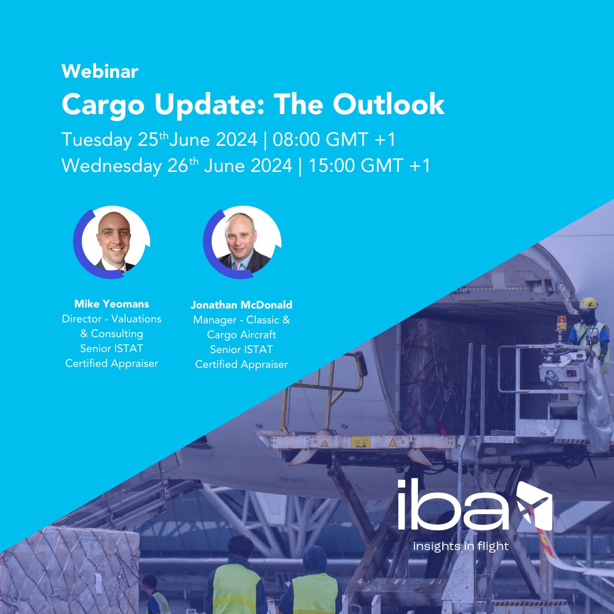 IBAaviation's tweet photo. Our next webinar - IBA's Cargo Update: The Outlook

Register here 👉 https://t.co/Wgsn7Pyp1f

#Cargo #Freighters #Aviation #CargoAircraft #IBAWebinar https://t.co/KUFkN9Kzox