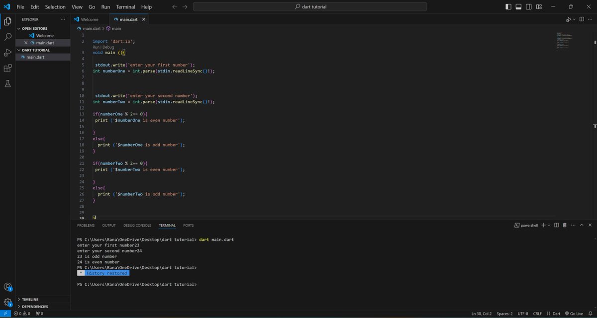 FarwahShamshir's tweet image. Comparison Operators
Comparison operators return a boolean value.
== (equal)
!= (not equal)
&lt; (less than)
&gt; (greater than)
&lt;= (less than or equal to)
&gt;= (greater than or equal to)
#AppDevelopment
#DeveloperGuide
#Tech
#Flutter
#Dart
#Programming
#JobSearch