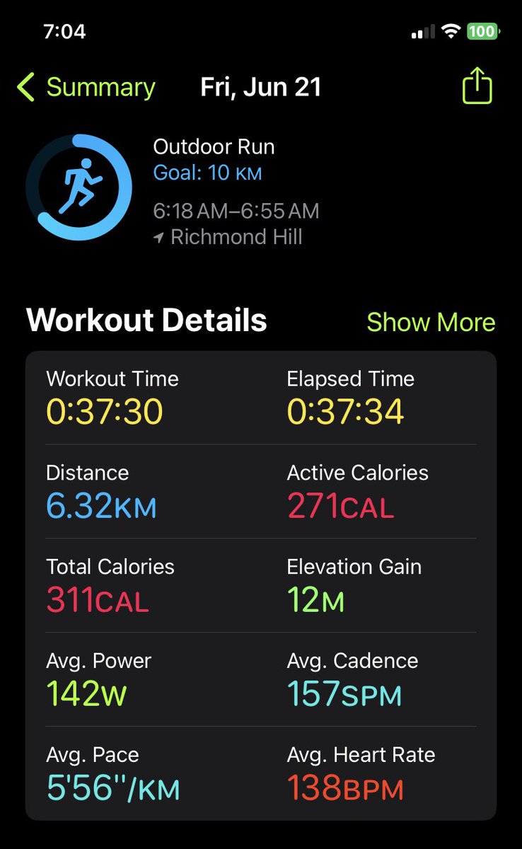 Little outdoor run before I head to Day 9 of #TrackAndField. Muggy out there, bring lots of water today runners 🏃🏻‍♀️