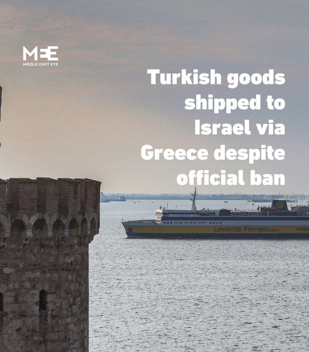 🇹🇷 Turki Berbohong Tentang Penghentian Perdagangan Dengan Israel. 

Kemunafikan Erdogan terungkap saat para pengusaha Turki memberi tahu Middle East Eye bahwa sejak awal Mei, barang-barang Turki telah dialihkan melalui Yunani dan negara terdekat lainnya untuk mencapai Israel.