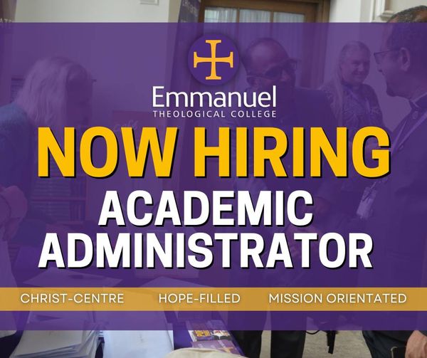 EmmanuelTheoCol's tweet image. We are seeking to appoint a 0.5 FTE Academic Administrator. This is an exciting opportunity for a gifted administrator to join an enthusiastic team, providing administrative support to senior staff with oversight of our academic programmes.
Join the Team (emmanueltheologicalcollege.org.uk)