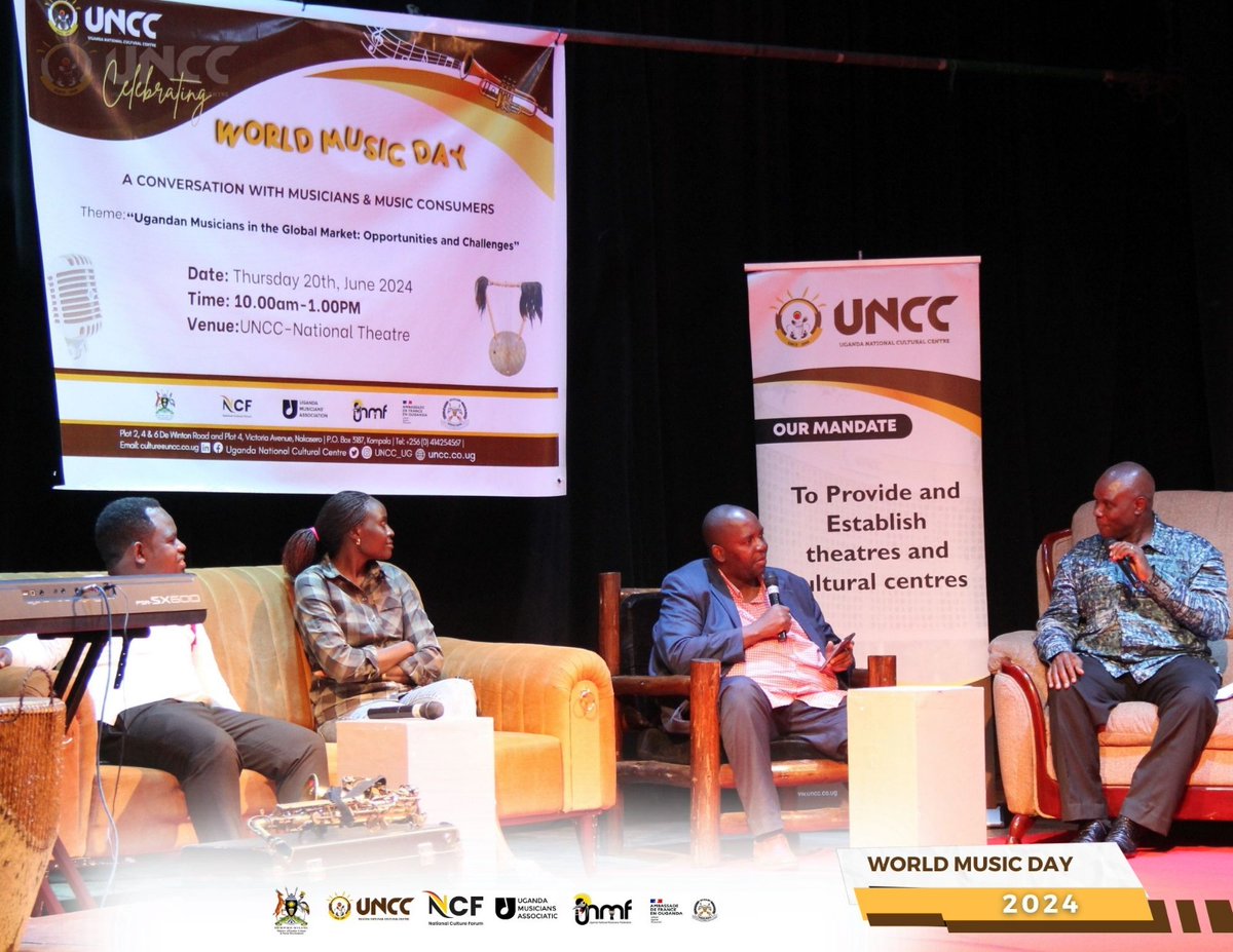 Yesterday's World Music Day discussion on the theme,  “Ugandan Musicians in the Global Market: Challenges and Opportunities” alongside Diplock Segawa, Suzanne Kerunen, John Kay, and Dickens Ahaabwe