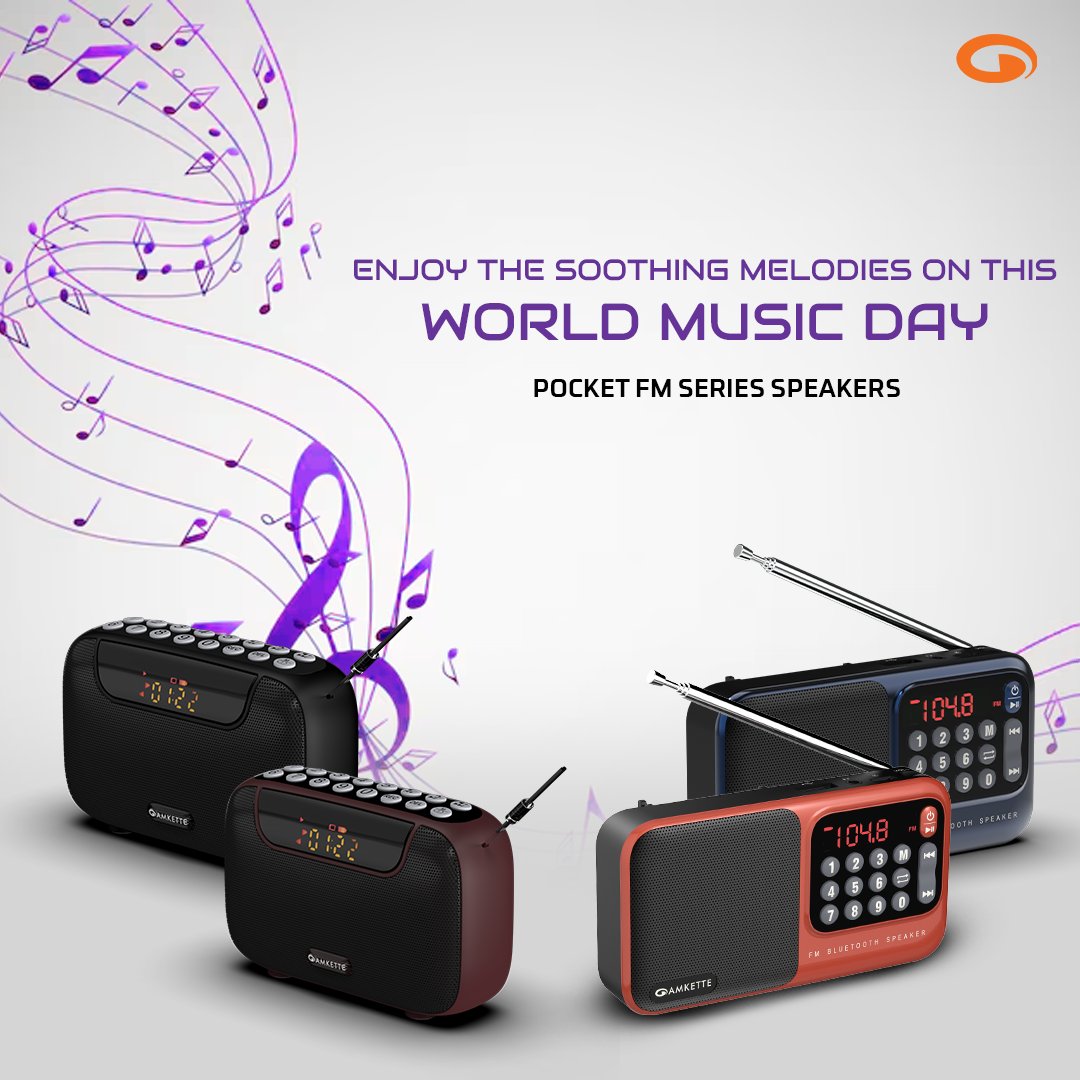 Celebrate the Day of Music with the best in class Pocket FM Series, and Enjoy all the latest and trending songs with amazing beats and mesmerizing sound 😍🎶

#Amkette #WorldMusicDay #PocketFMSeries #PocketMate #PocketBlast