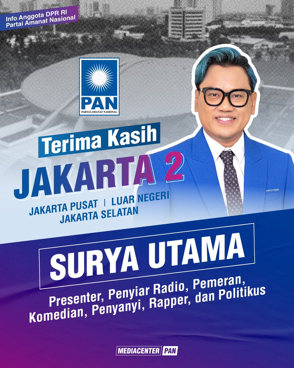 Jakarta 2, terima kasih!

Merupakan kali pertama bagi Saudaraku @king_uyakuya mencalonkan dirinya untuk menjadi wakil rakyat. Banyak usaha dan kinerja nyata yang selama ini telah dilakukan oleh Saudaraku Uya Kuya demi membangun kepercayaan masyarakat.