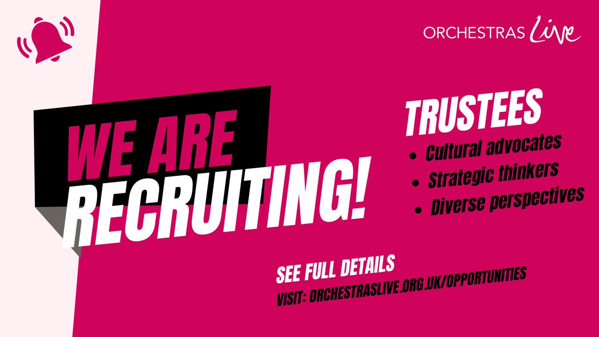 ⌛ CLOSING ON MONDAY ⌛

Join our Board of Trustees and help bring orchestral experiences to communities across England. 
We're seeking dynamic individuals who believe in the power of culture.

Apply today ⬇️
orchestraslive.org.uk/opportunities/… 

#trusteejobs #artsjobs #charityjobs