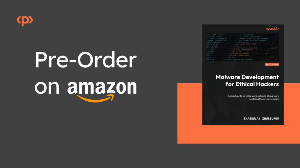 cocomelonckz's tweet image. Djuma Mubarak!
github.com/packtPublishin… - code
amazon.com/dp/1801810176 - book on Amazon
#malware #malwaredev #cybersec #packt #redteam #blueteam #hacking #programming #clang #winapi #research #apt #cybercrime #threathunting #threatintel #ethicalhacking