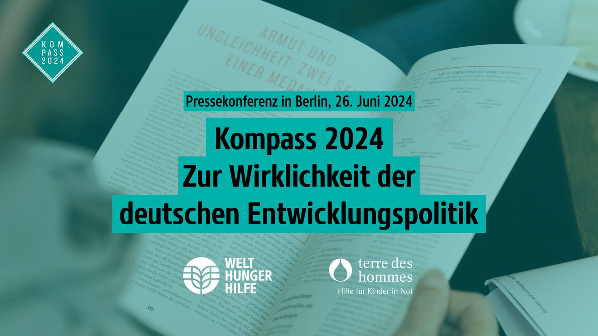 Am nächsten Mittwoch, 26. Juni stellen wir gemeinsam mit <a href="/tdh_de/">Terre des Hommes</a> den #Kompass2024 vor, den Bericht zur Wirklichkeit der deutschen Entwicklungspolitik. 

Die Pressekonferenz gibt's ab 10 Uhr im Livestream: youtube.com/live/w_sNXLA_m…