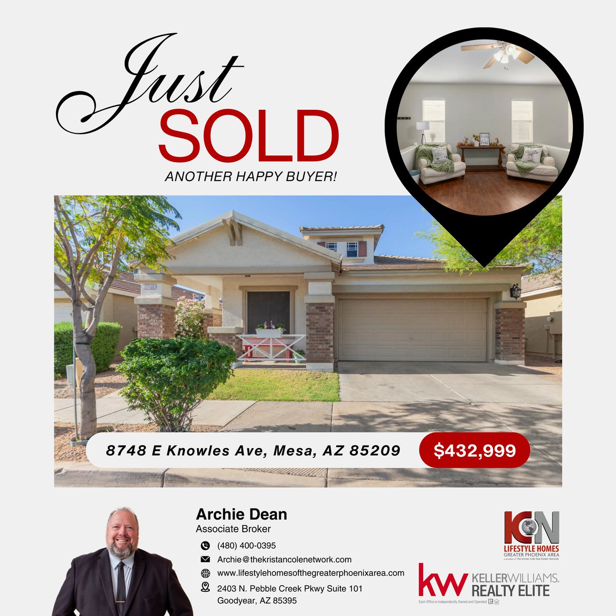 KCN_Worldwide's tweet image. Just Sold! Congratulations to our Buyer! 

If you're considering selling or buying a home, reach out to Archie Dean today.

☎️ (480) 400-0395 
📧 Archie@TheKristanColeNetwork.com 
🌐 …stylehomesofthegreaterphoenixarea.com

Check your home value -&amp;gt; lifestylehomesworldwide.com/homevalue

#PropertyClosing