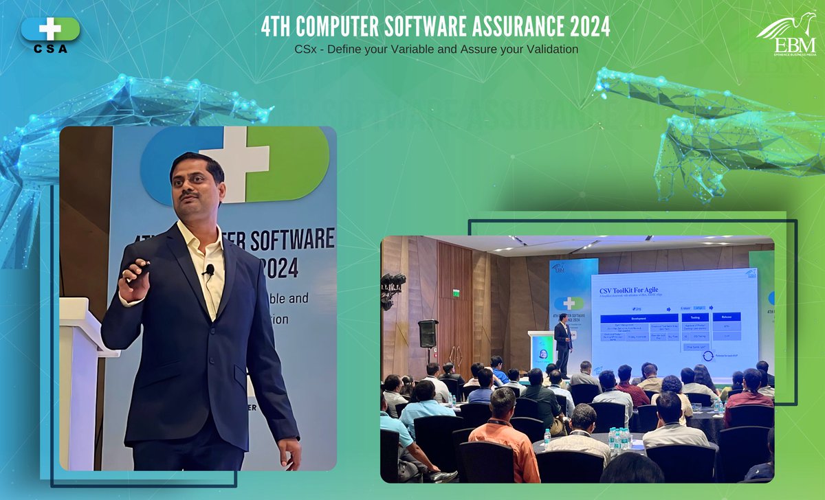 eminence_group9's tweet image. Yogesh C Jagtap is sharing examples of successful agile methodology implementation with a case study from Dr. Reddy’s at 4th Computer Software Assurance 2024; Csx - Define your Variable and Assure your Validation.
#ebmcsa2024 #computersoftwareassurance #eminencebusinessmedia