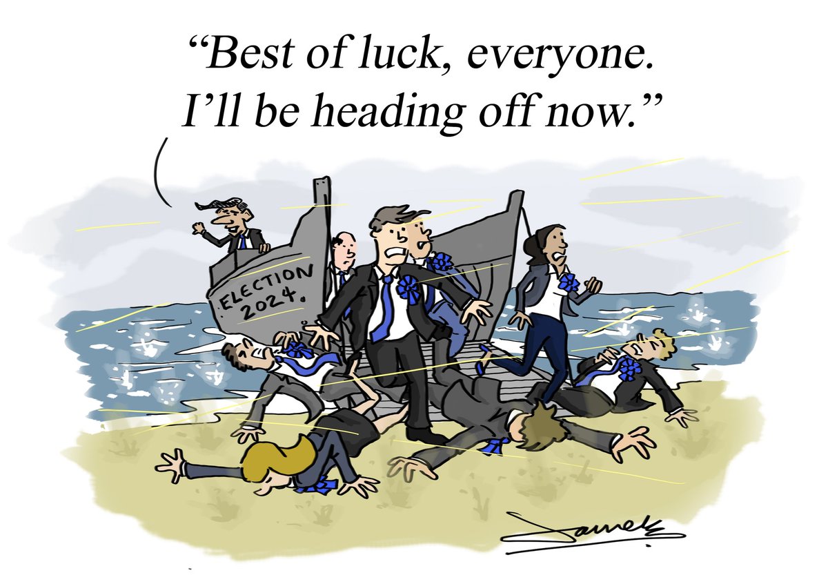 JamesDFMellor's tweet image. Another trip to #RejectionIsland via higgins boat. An unused cartoon that's more Dieppe than D-Day.
#generalelectionuk
