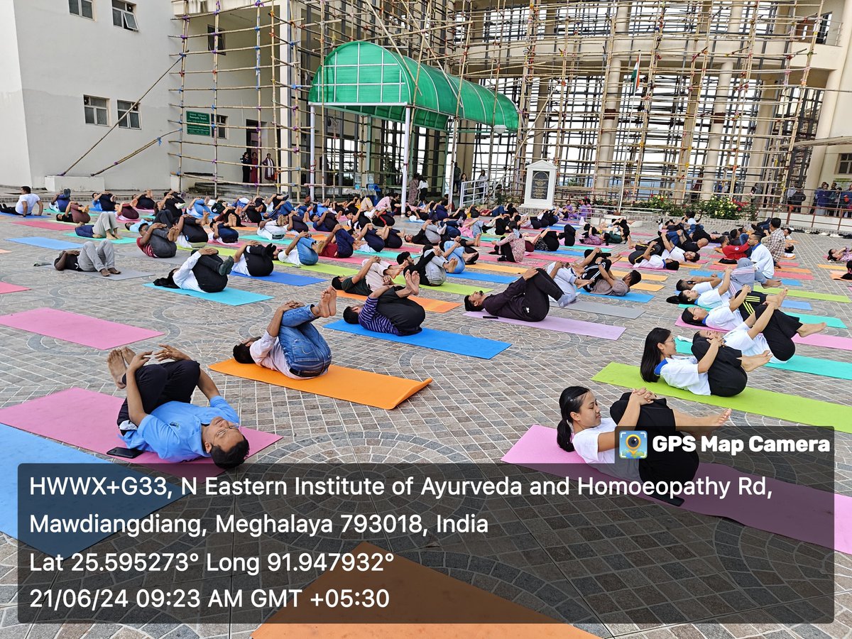 awanshai's tweet photo. Despite the rain, we managed to successfully conduct the Yoga Asanas session at the NEIAH campus. The event was followed by a Prize Distribution ceremony for various competitions as part of the celebrations of #IDY2024
#InternationalDayOfYoga @moayush https://t.co/DIdMzF7COW