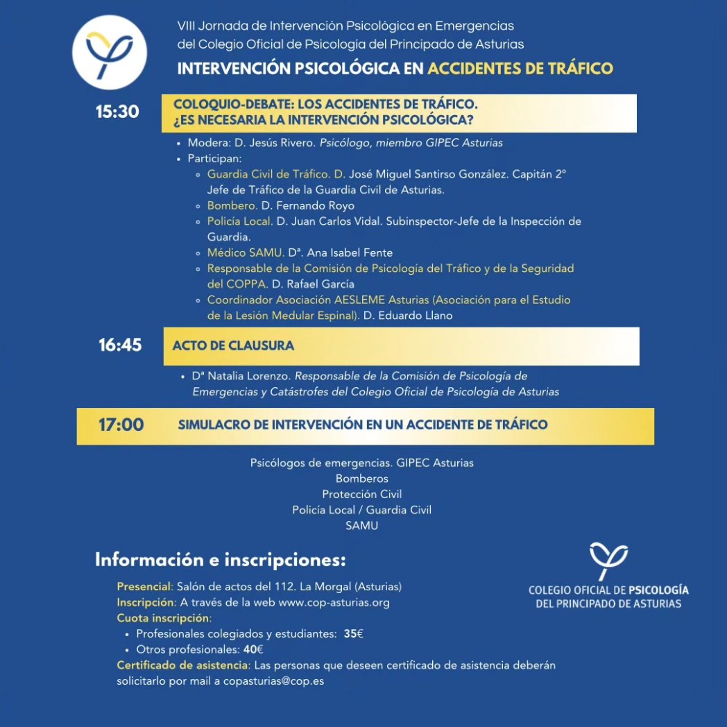 En octubre, organizamos esta jornada que se presenta muy interesante!
#psicologia #psicologiadeemergencias