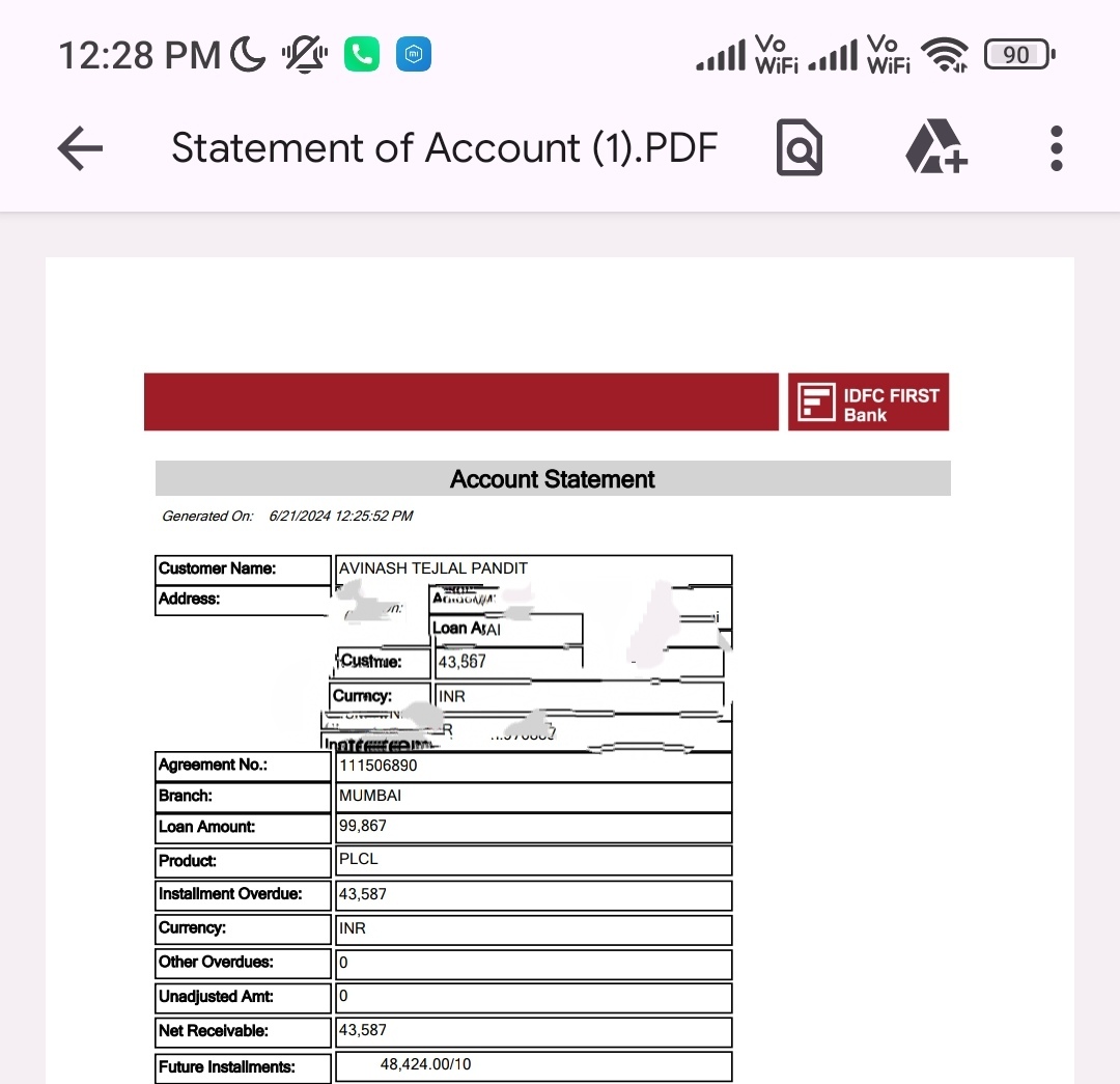 1234_pandit's tweet photo. @RBI 
@IDFCFIRSTBank 

Hi all, 

My loan AC no 7890
 Your Agency calls 
Phone 088793 50419
Your agency calls on my contact list  also shared my loan details  as I have a status  issue.. https://t.co/XBhqKthMW6