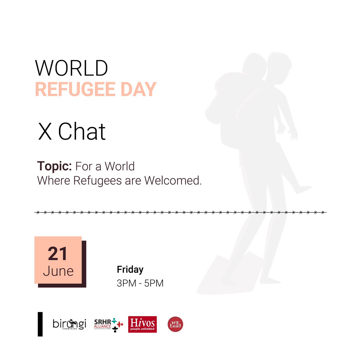 tumu_tungire's tweet photo. Happening Today as we continue celebrating World Refugee Day is an X Chat under the Topic "For a World Where Refugees are Welcomed"

Follow the Conversation via #WeLeadOurSRHR  #WithRefugess #WorldRefugeeDay https://t.co/2qqOeTcC0t
