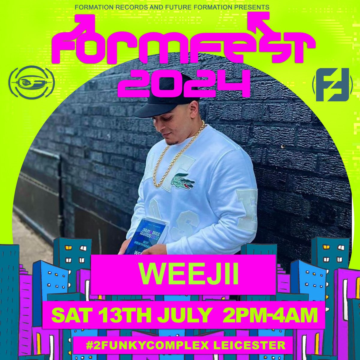 Formfest Festival 2024

8 Arenas  14 hours .100 Artist

DRUM &amp; BASS/JUNGLE/ HOUSE/ 140/ OLDSKOOL / LIVE MUSIC/ URBAN/ GOSPEL/DUB

Tickets Skiddle 
postly.app/3Xuj

Tickets  Eventbrite
postly.app/3Xuk

Please join 
Event page
postly.app/3WsH
