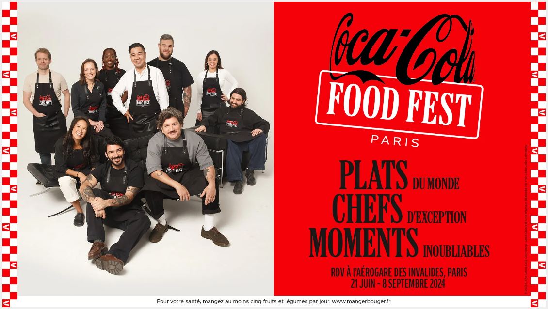 AstucesdeParis's tweet image. Du 21 juin au 8 septembre 2024, @cocacolafr crée le #CocacolaFoodFest, un restaurant éphémère de 1000m2 qui proposera des recettes du monde qui  vous ferons voyager et une #programmationmusicale et festive ainsi que des retransmissions sportives. coca-cola.com/fr/fr/offering…