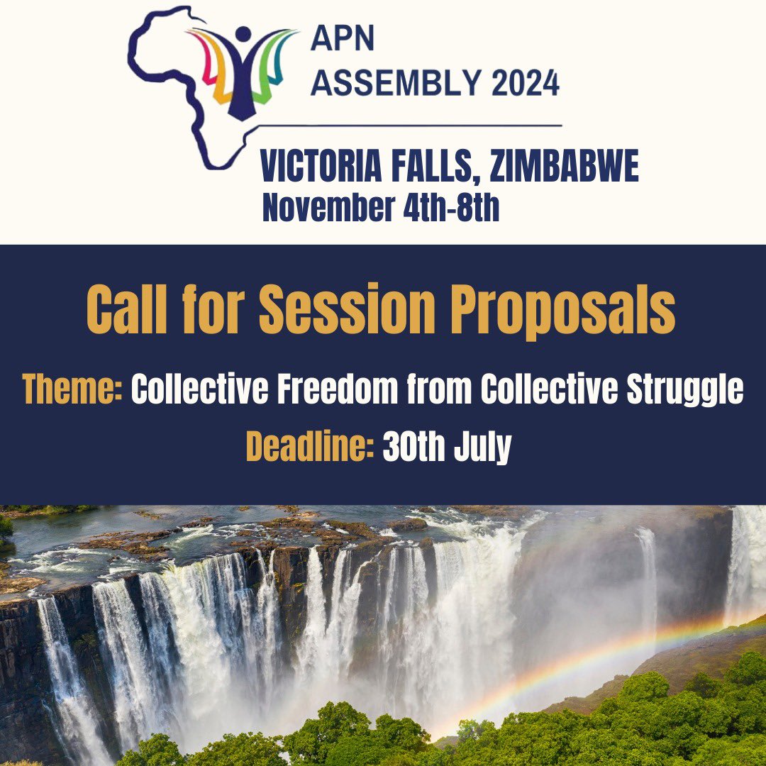 ZGFZambia's tweet photo. 📢 Call for sessions now open for the 2024 APN Assembly!
Check out the details and submit your proposals here: https://t.co/hYCo8Vi005
Join us in exploring "Collective Freedom from Collective Struggle" at the #2024APNAssembly. Let's #ShiftThePower together! ✨ #GivingAndPower https://t.co/1OebkN9gT3