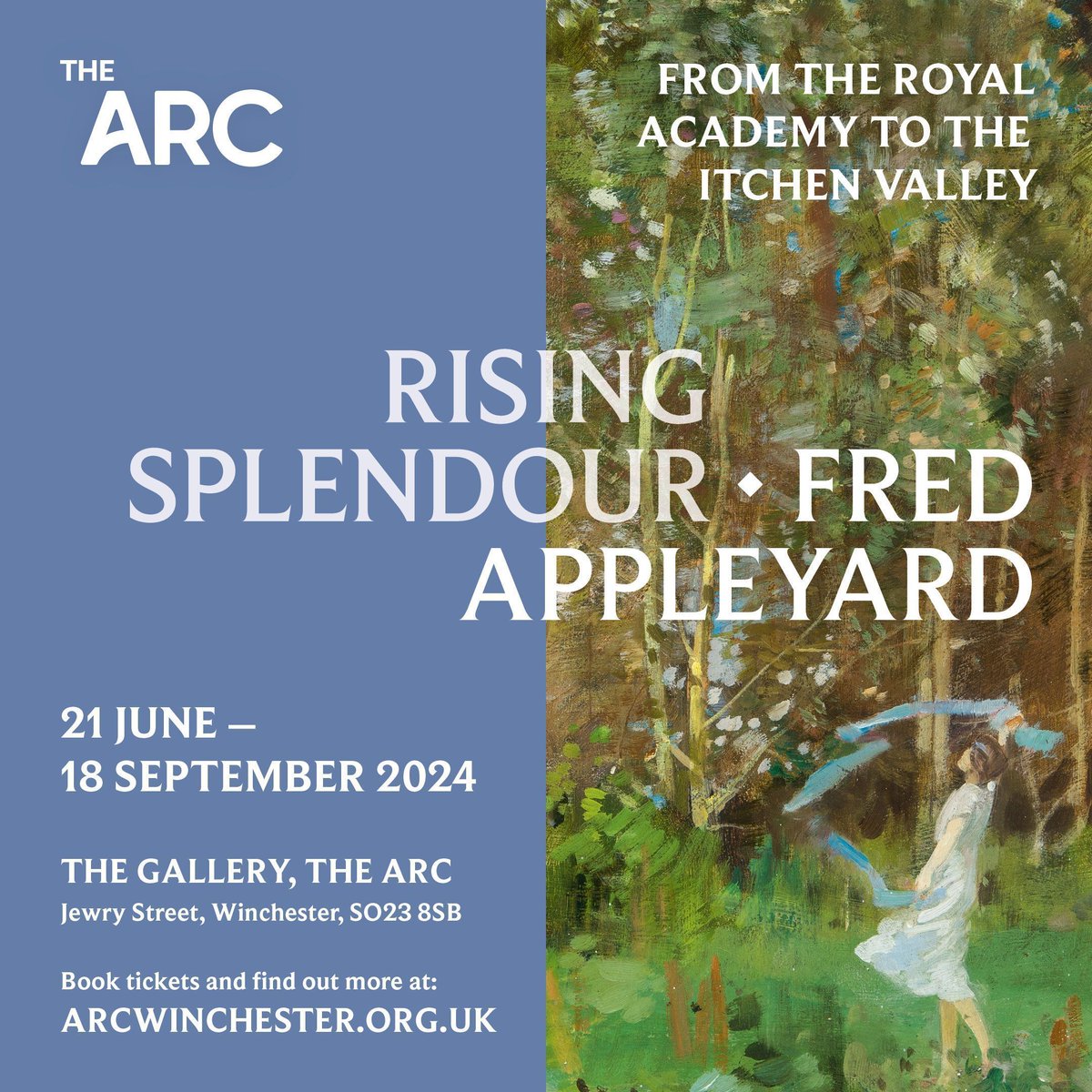 Discover an extraordinary Hampshire painter this summer at the Arc, Winchester. 

Fred Appleyard will finally take centre stage in this highly anticipated retrospective, celebrating the 150th anniversary of his birth. 

Book here: hampshireculture.org.uk/event/rising-s…