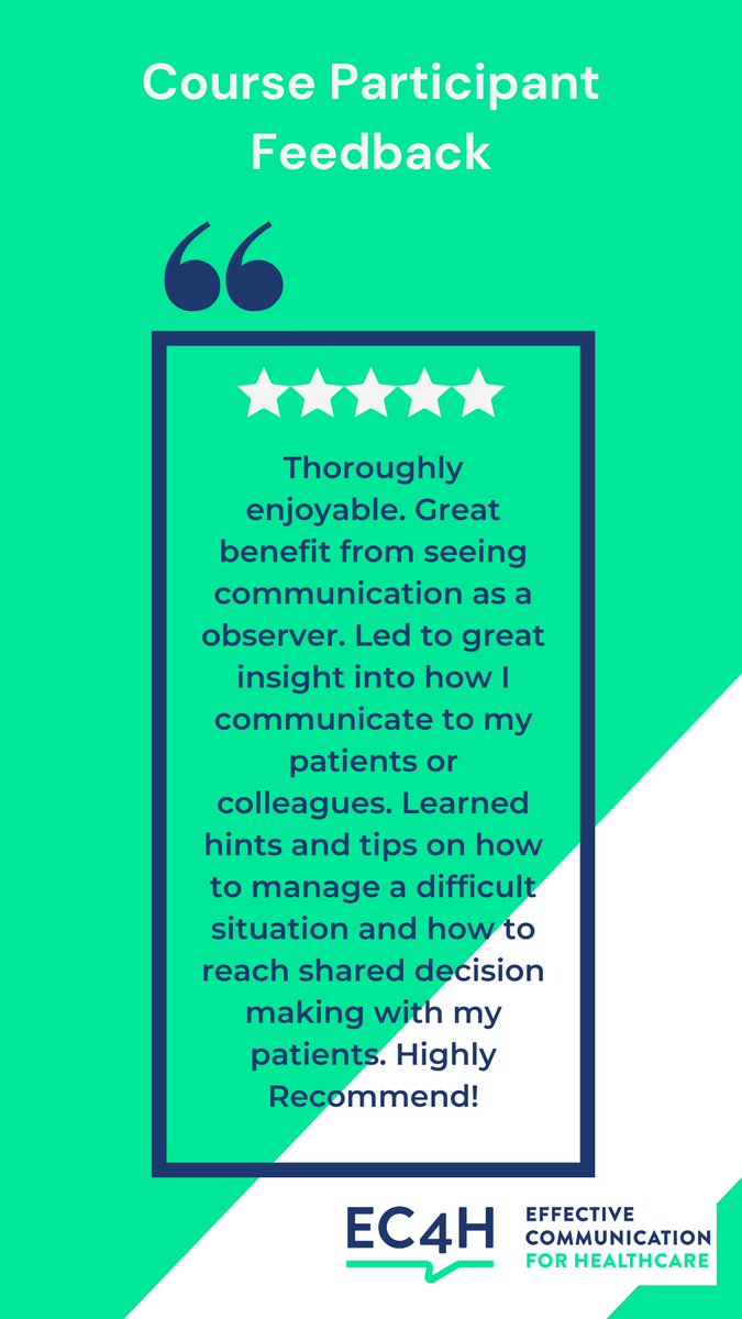 EC4H7's tweet image. Happy Friday everyone!
This #FeedbackFriday we are sharing some lovely feedback from this month&apos;s Realistic Conversations: SDM in Practice workshop
Well done to our NHS Borders tutors - Michelle, Ruth &amp;amp; Jill 👏
Applications now open for the August session
ec4h.org.uk/workshop/reali…