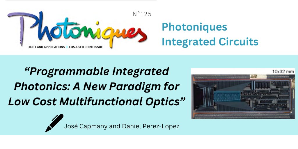 📑“Photoniques Integrated Circuits”
“This article presents the rationale, basic principles of operation, technology stack, and applications of a new technology approach called programmable integrated photonic…”
➡️bit.ly/3VlLi9u
<a href="/UPV/">Universitat Politècnica de València</a> <a href="/iPronics/">iPRONICS</a> @josecapmany