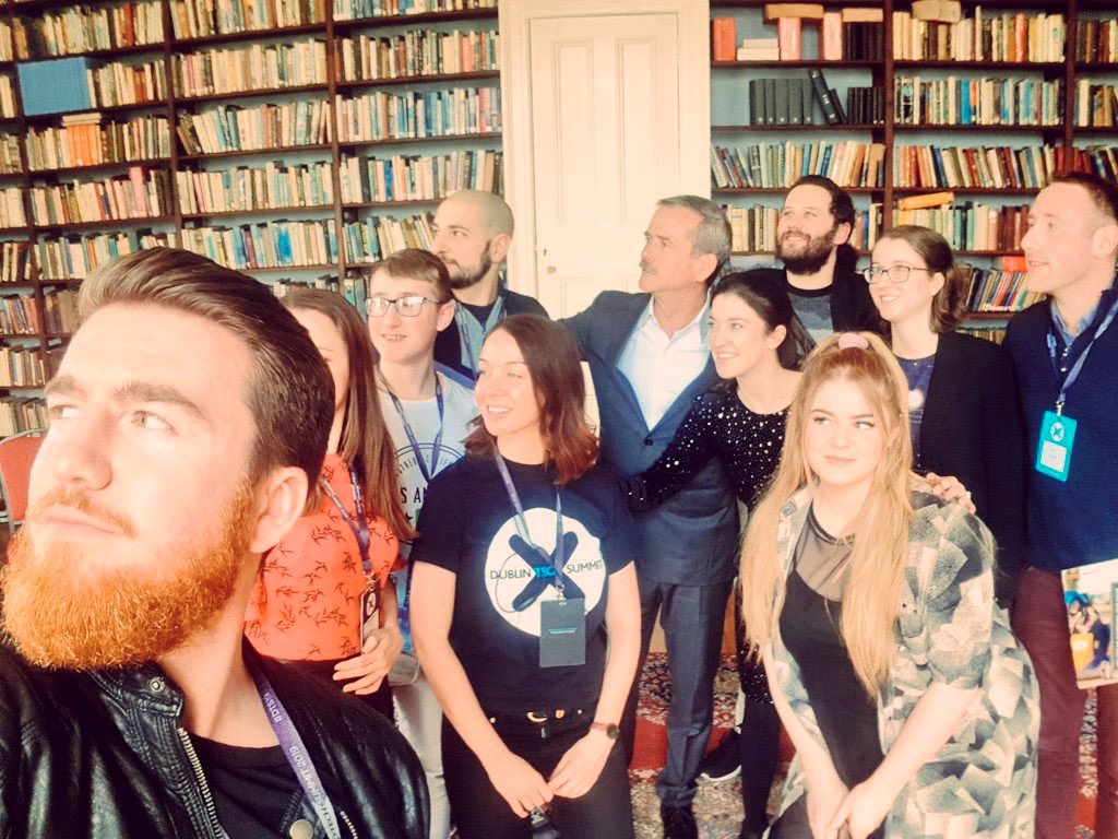 Huge congrats to <a href="/SpaceNorah/">Dr. Norah Patten 🚀</a>! 🚀 Space mission is confirmed! 

Here’s my favourite space-related selfie: we called this “the let’s all pretend there’s a rocket launch happening over there” shot! 

<a href="/Cmdr_Hadfield/">Chris Hadfield</a> 🎸 
<a href="/ColinJ_Keogh/">Dr Colin Keogh 🛠</a> 🔧 
<a href="/Sinead_Smyth_/">Sinéad Germaine-Smyth</a> 🔭