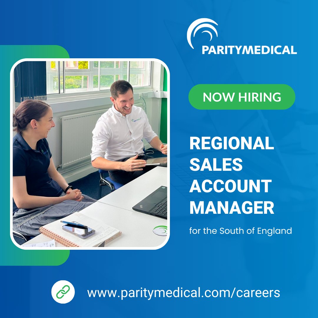 📢 We're #hiring!

Are you based in southern England &amp; looking for your next career challenge? We've got a great opportunity for you! The position offers a competitive salary, uncapped commission &amp; opportunities for career progression. Learn more at
paritymedical.com/careers/region…

#Jobs