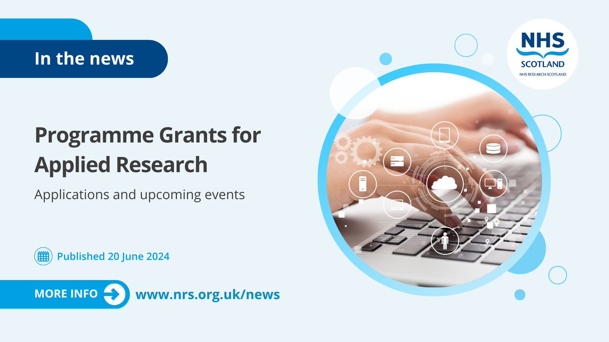 Scottish applicants are being encouraged to apply to NIHR Programme Grants for Applied Research (PGfAR) Competition 45 which is inviting Stage 1 applications for research proposals to develop individual programmes of applied health research.

Read more 👉 nhsresearchscotland.org.uk/news/programme…