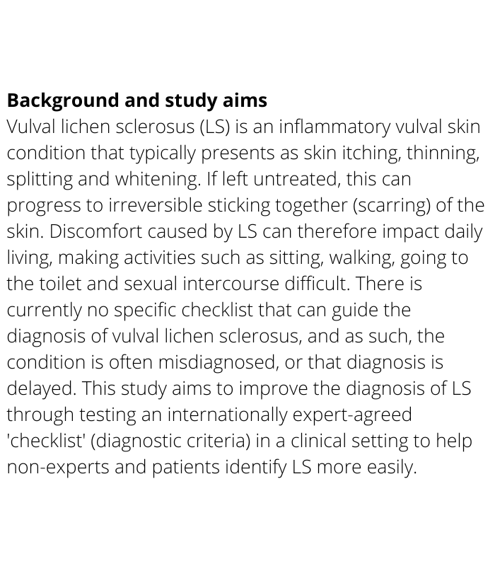 Developing a checklist to allow accurate diagnosis of vulval lichen sclerosis. The @shells_study registered at #ISRCTN

isrctn.com/ISRCTN76946205

#clinicaltrials