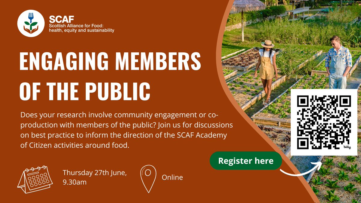 We're hosting 3 events next week! 🥘🌿🐔🍽️

🗓 Tues 25th - Early Career Network Meeting ➡ bit.ly/4apOAwG

🗓️ Wed 26th - Research Funding Info Session &amp; Networking ➡️ bit.ly/3KJMjCf

🗓️ Thurs 27th - Engaging Members of the public ➡️ bit.ly/3yZt5G8
