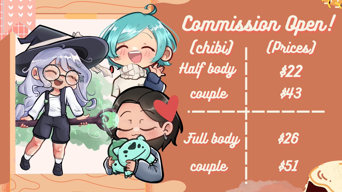 chieeloaf's tweet photo. Helooo 🍞!!COMMISSION IS OPEN!! 🍞

 All infos are below the images If you have further more questions feel free to dm me :D    

Also check my Vgen! 
https://t.co/7WilrO9aSR

#vgencom   #commissionart #artistsontwitter https://t.co/exKbN2XiNx