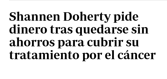 Michael Schumacher, Bruce Willis y Shannen Doherty han tenido que vender parte de su patrimonio porque se han quedado sin ahorros para hacer frente a sus tratamientos pero tú, Manolo, te crees que tu seguro privado te va a salvar el culo por el módico precio de 50€ al mes.