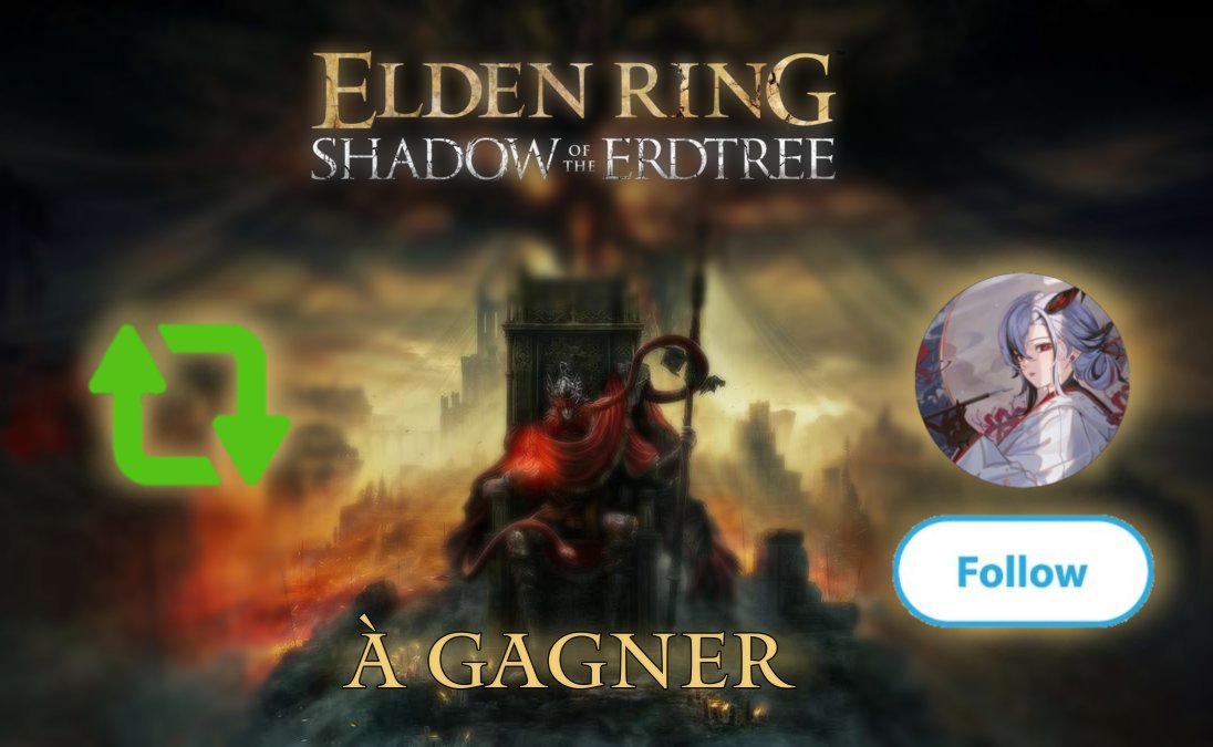🎁 Concours 24h !

Tente de remporter ta copie du DLC d'Elden Ring: Shadow of The Erdtree sur PS5 !

Pour participer, rt + follow <a href="/LiloutreRequiem/">Liloutre ❄</a> 

Tirage au sort demain 11h, bonne chance à tous 🙏