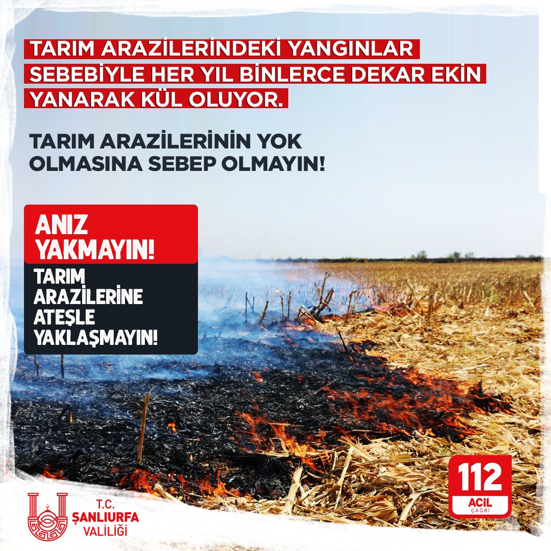 🔺UNUTMAYIN❗️

♦️ANIZ YAKILMASI TOPRAĞI VERİMSİZ HALE GETİRİR

♦️CANLILARA ZARAR VERİR

♦️EKİLİ TARIM ALANLARININ VE YERLEŞİM YERLERİNİN YANMASINA, ÖLÜMLERE SEBEP OLUR

🔺TOPRAĞIMIZA SAHİP ÇIKALIM ❕

🔺 ÜRÜNLERİMİZİ VE HAYATLARIMIZI ATEŞE VERMEYELİM❗️

🔥Ateş Yakma❗️
🚭İzmarit