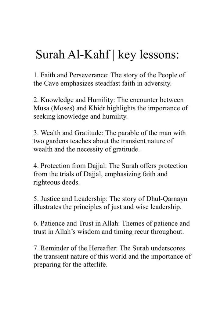 Lessons we learn from Surah Al-Kahf 🤍