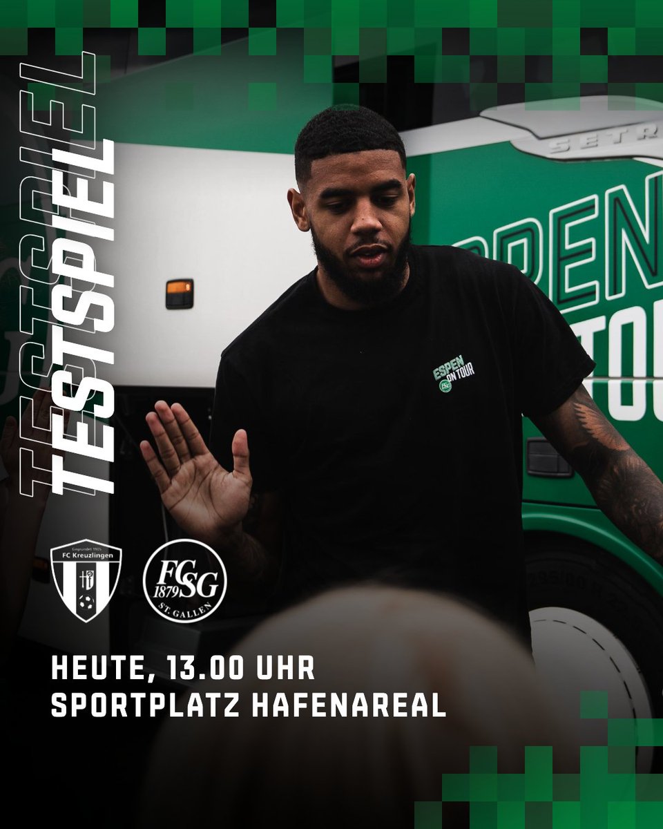⚽ Testspiel vs. FC Kreuzlingen 1905 

📍 13.00 Uhr, Sportplatz Hafenareal
🎟️ fcsg.club/kreuzlingen
📺 Live auf FCSG.TV

#FCSG #GrüewissImHerz