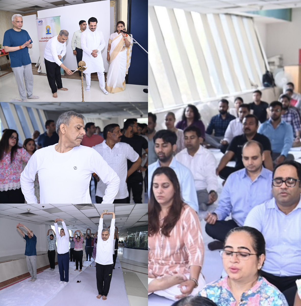Signifying the importance of Yoga in our daily lives, IFCI celebrated the 10th International Yoga Day today (21st June) by conducting a Yoga Session by experts, for employees at its Head Office at New Delhi.  
#InternationalYogaDay; <a href="/DFS_India/">DFS</a>; <a href="/PMOIndia/">PMO India</a>