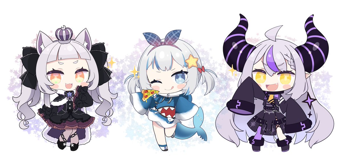 サメちゃんライブでクソガキ3人揃ったから過去に描いたの再掲したかったんだけどスケベなのしかなかった…