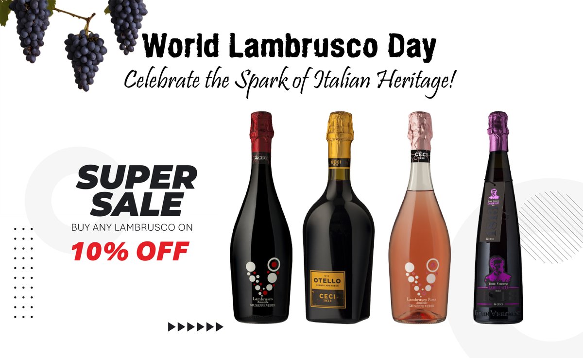TheWineClubRw's tweet photo. 🍷🎉 Celebrate World Lambrusco Day with us at The Wine Lab! Enjoy a 10% discount on all our Lambrusco wines on June 21st. Discover the vibrant flavors of Italy’s finest bubbles. Cheers! 🥂 #WorldLambruscoDay #Lambrusco #WineLovers #TheWineLabKigali #WineDiscount #CelebrateWithUs https://t.co/HIOIZVbbVJ