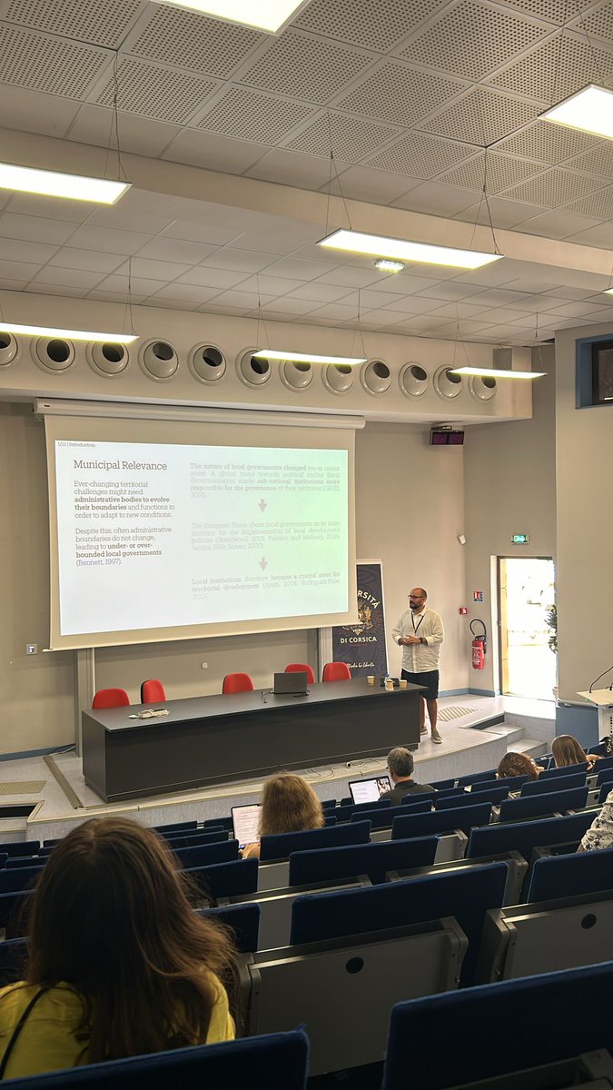 claudio_detotto's tweet photo. Third presentation of the Regional economics session!! @CC_caporali "Better Together? The Impact of Municipal Mergers on Economic Efficiency in Italy"#IBEO #Corte #Corsica @biancabiagi @lciuccipoggi @umrlisa @UnivCorse https://t.co/Dg0eagIZ1N
