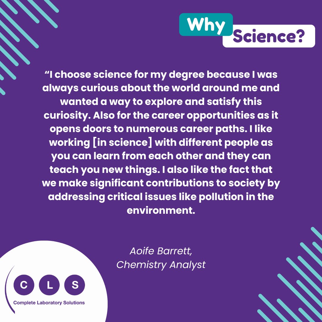 Why Study Science? As it is leaving cert season, and with the opportunity to change subjects still available to many students, we asked some of our colleagues to share with us why they chose to study science. For more info about a career at CLS: eu1.hubs.ly/H09PyjN0 #cls